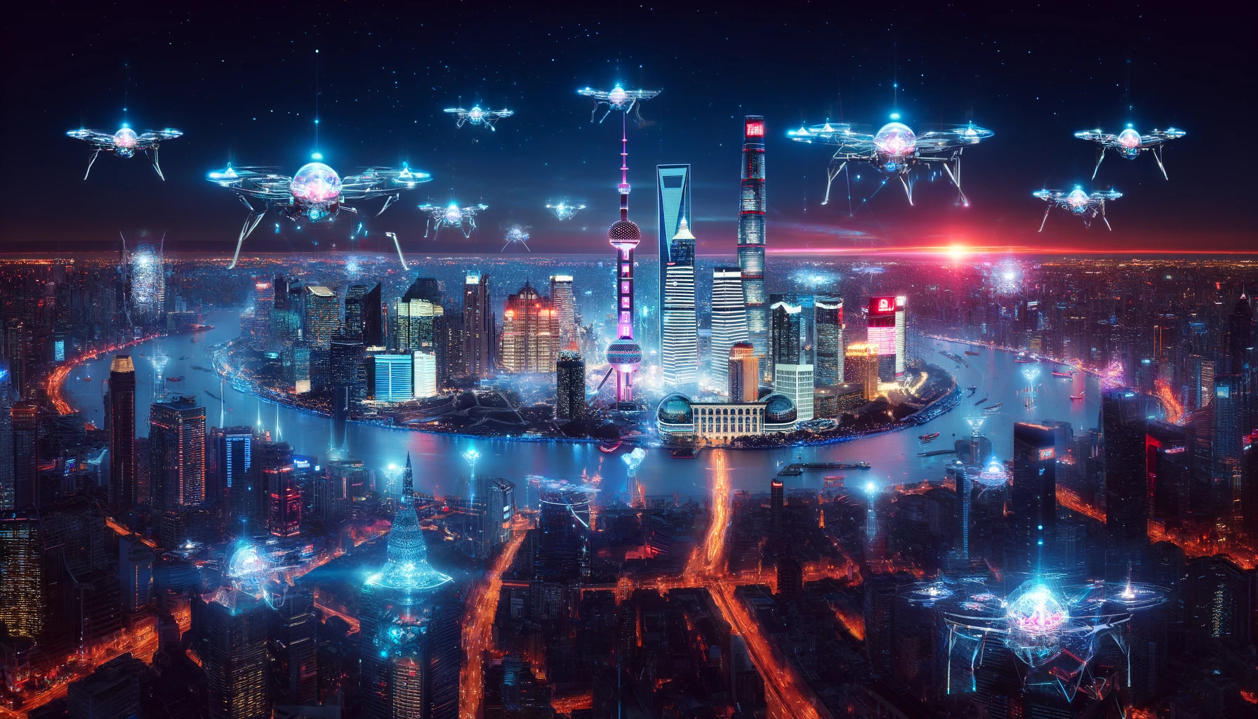 عرض الطائرات بدون طيار في شنغهاي يرحب بعام 2025 بتألق تقني